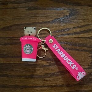 Starbucks Pink Cup Bear Keychain